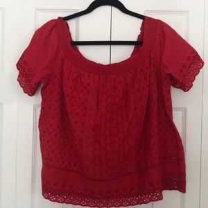 Reitmans Red Off the Shoulder Top
